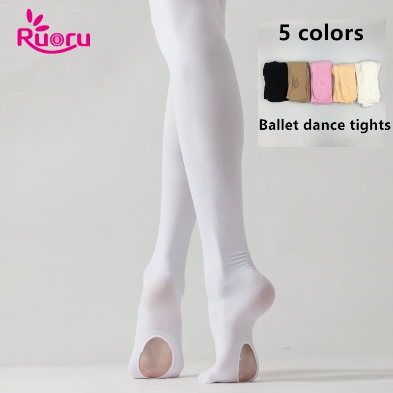 Top Trends: Ruoru Professional Kids Children Girls Adult Ballet Tights White Ballet Dance Leggings Pantyhose With Hole Nude Black Stocking Shoppable Styles