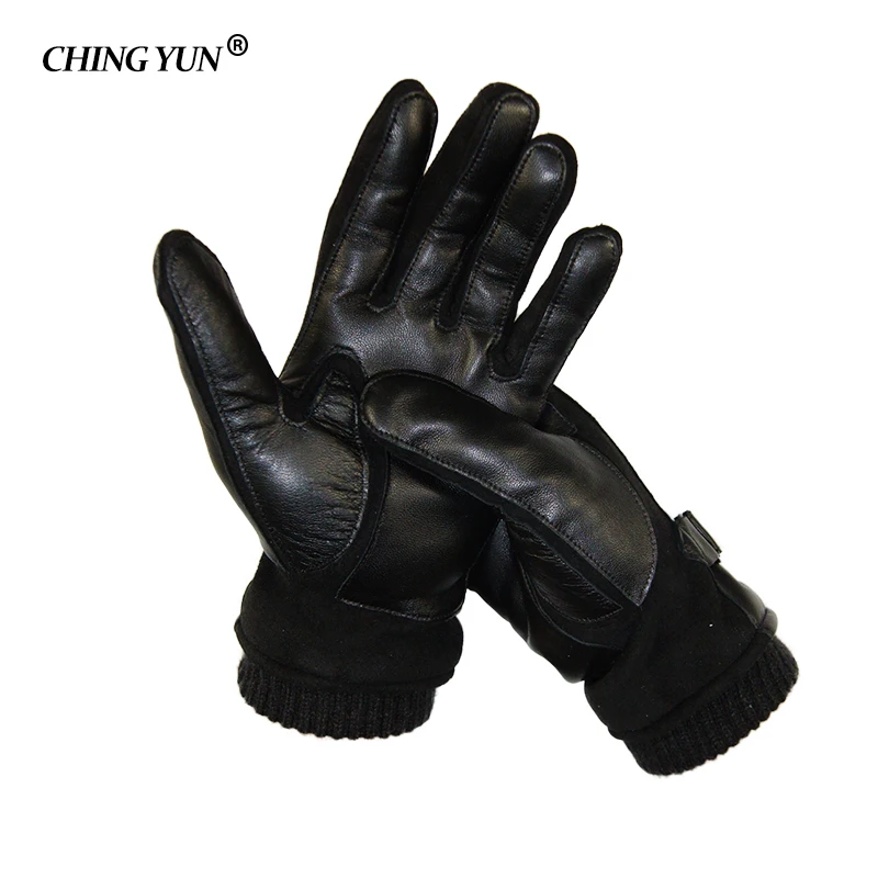 Top Trends: Winter Man Sheep Skin Leather Gloves Male Warm Super Soft Stitching Design Comfortable Men's Operating Mobile Phone Men Mittens Shoppable Styles - Image 3