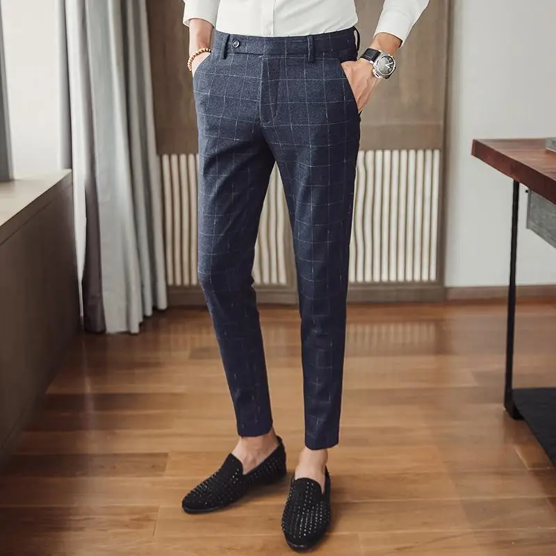 Top Trends: New Arrival Casual Cotton Men Suit Pants Slim Fit Zipper Tretchable Pant Chinos Trousers Pantalones Deporte Design Work Wear Shoppable Styles