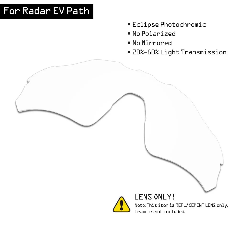 Top Trends: SmartVLT Sunglasses Replacement Lenses For Oakley Radar EV Path - Eclipse Grey Photochromic Shoppable Styles