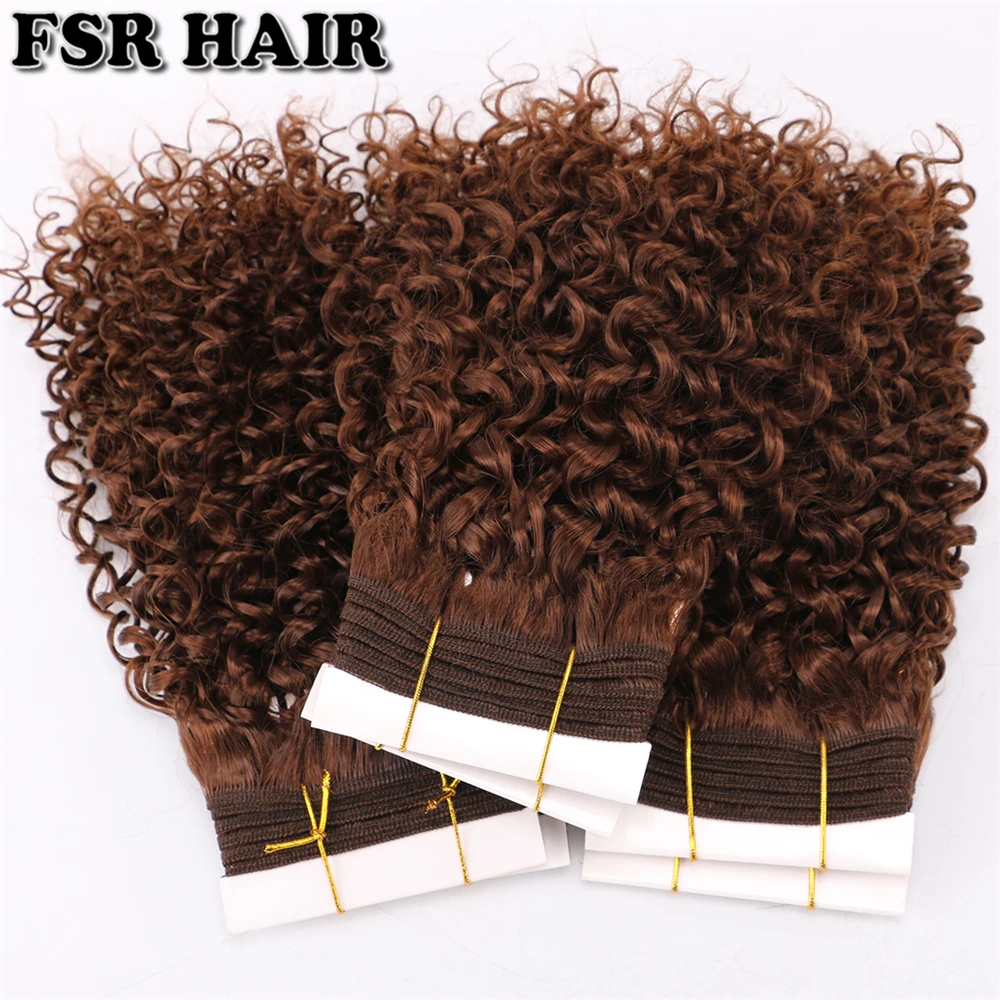 Top Trends: 100g / pcs Short Afro Kinky Curly Hair Weave Brown Color High Temperature Synthetic Hair Extension Shoppable Styles