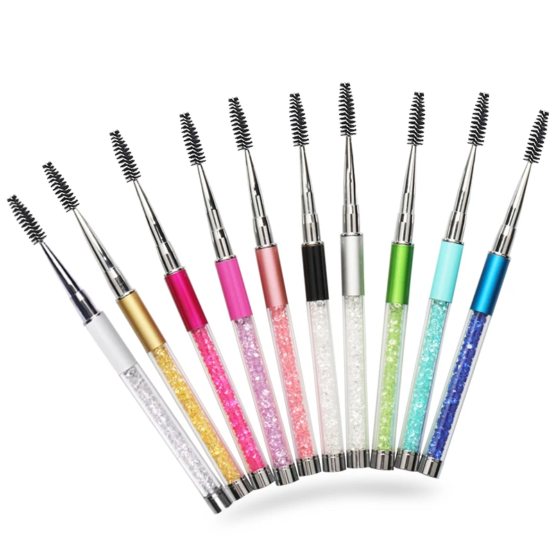 Top Trends: Makeup Eyelash Brushes 10 Colors Diamond Handle Brushes Mascara Applicator Wand Brushes Rhinestone Lash Brush Makeup Tool Shoppable Styles