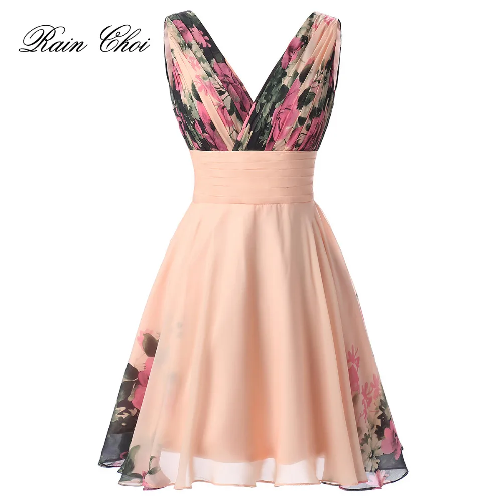 Top Trends: Chiffon Evening Dress Party Gown Floral Printed Short Evening Dress 2023 Robe De Soiree Shoppable Styles