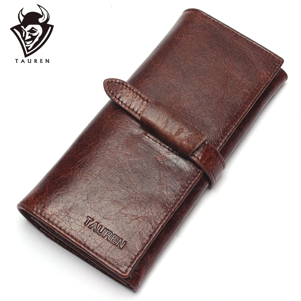 Top Trends: New Luxury Brand 100% Top Genuine Cowhide Leather High Quality Men Long Wallet Coin Purse Vintage Designer Male Carteira Wallets Shoppable Styles