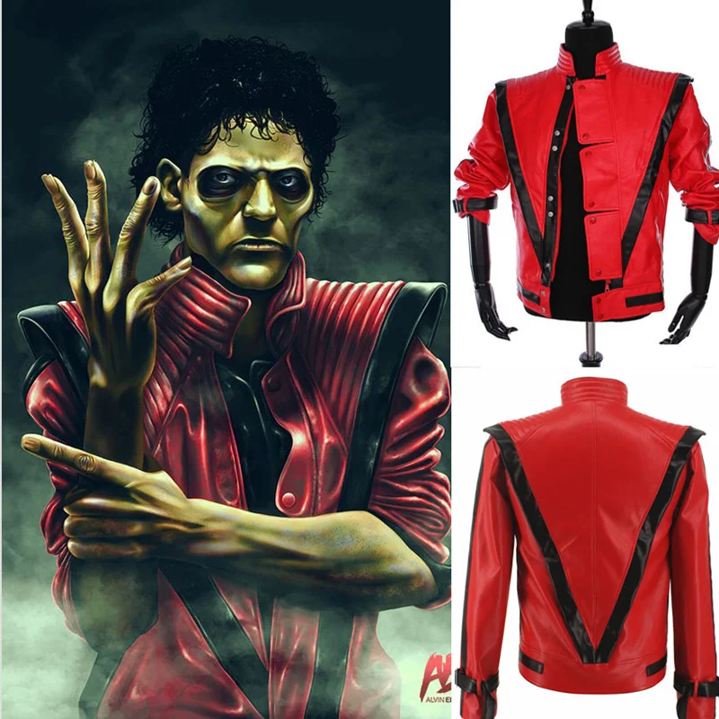 Top Trends: Rare Classic MJ MICHAEL JACKSON Thriller Night Red Leather Jacket For Fans Best Halloween Costume Christmas Gift In 1980s Shoppable Styles