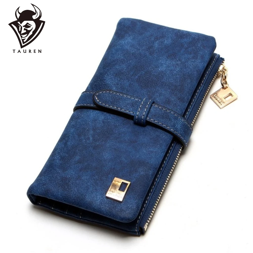 Top Trends: Cheaper New Fashion Women Wallets Drawstring Nubuck Leather Zipper Wallet Women&#039;s Long Design Purse Two Fold More Color Clutch Shoppable Styles