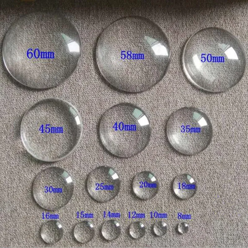 Top Trends: 1Packs 6 8 10 12 16 20 25 60mm Round FlatBack Clear Glass Cabochon Transparent Magnifying Glass Cabochon For DIY Jewelry Making Shoppable Styles