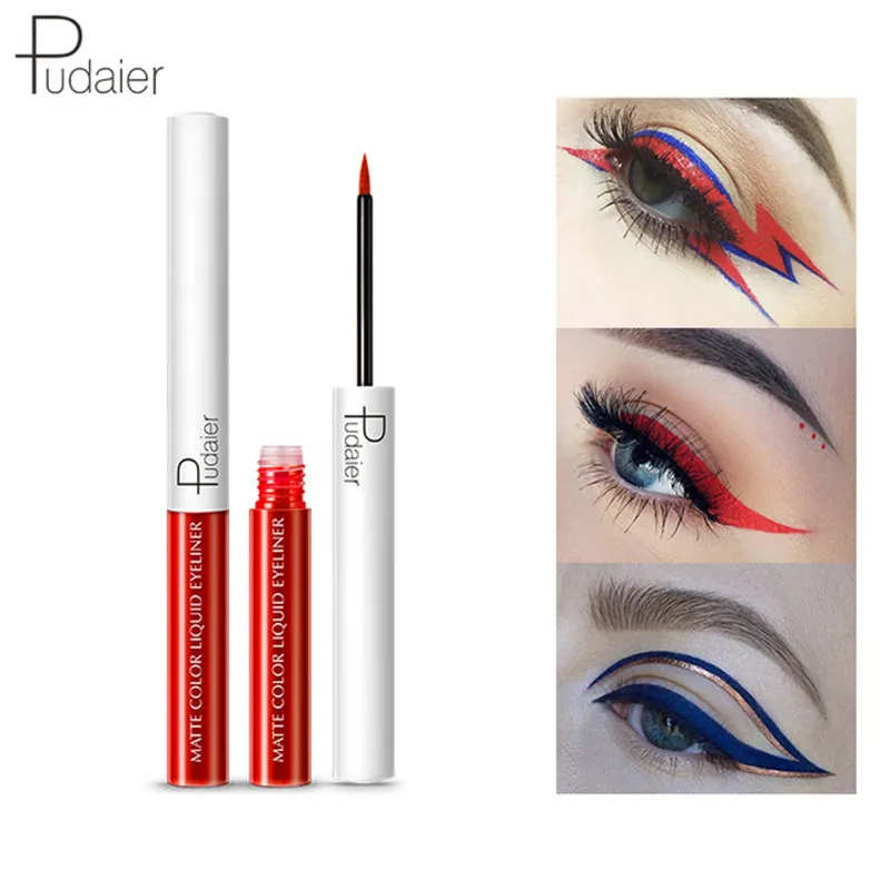 Top Trends: Pudaier Matte Liquid Eyeliner Waterproof Long-lasting Pigment Green Red Color Sexy Eye Liner Party Beauty Cosmetic 15 Colors Shoppable Styles