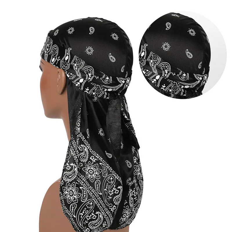 Top Trends: Hair Accessories Silky Durag Bandanas Insect Print Hats For Women Men Long Tail Pirate Hat Waves Do Doo Du Rag Turban Headwear Shoppable Styles