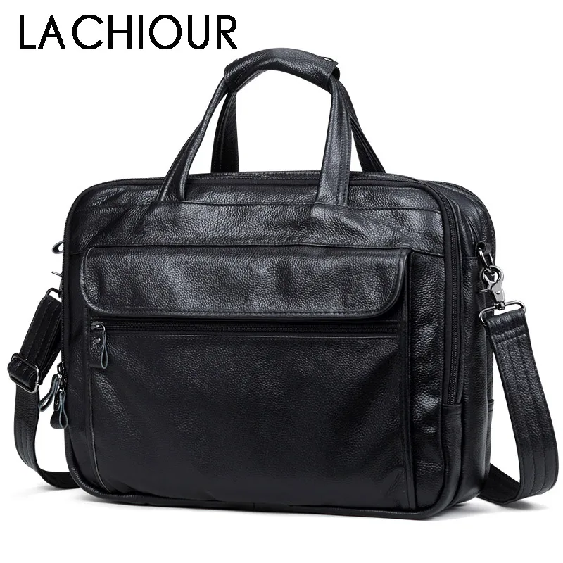 Top Trends: Fashion Genuine Leather Men A4 Office Bag Handbag Business Casual Men&#039;s Travel Bag 15.6&quot; Laptop Shoulder Bags Tote Briefcase Shoppable Styles