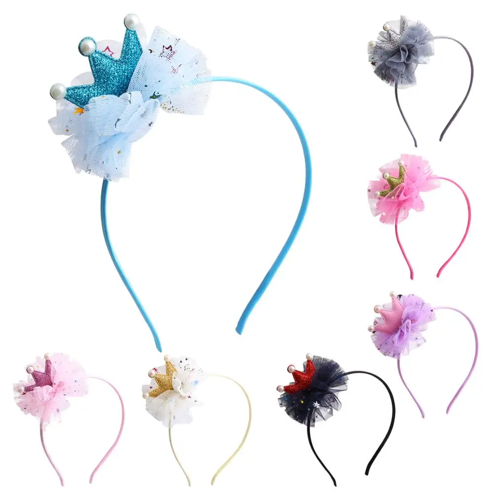 Top Trends: Candygirl Fashion Girls Hair Crown Lace Flower Headband Boutique Printed Handmade Ribbon Hairbands Children Hair Accessories Shoppable Styles