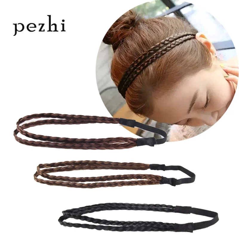 Top Trends: European And American Fashion Hair Accessories Personality Double Elastic Twist Braided Wig Braid Headband Hairband Shoppable Styles