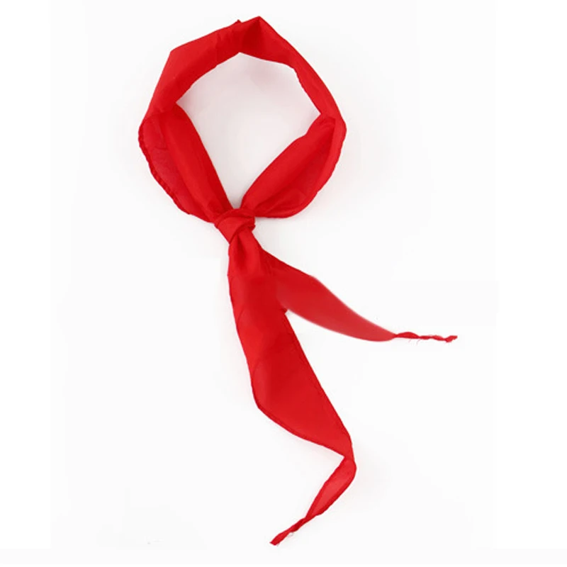 Top Trends: Luna&Dolphin Women Triangle Towel Scarf 120x25cm Solid Color Chiffon Cotton Classic Red Scarves Belt China Style Red Tie Choker Shoppable Styles