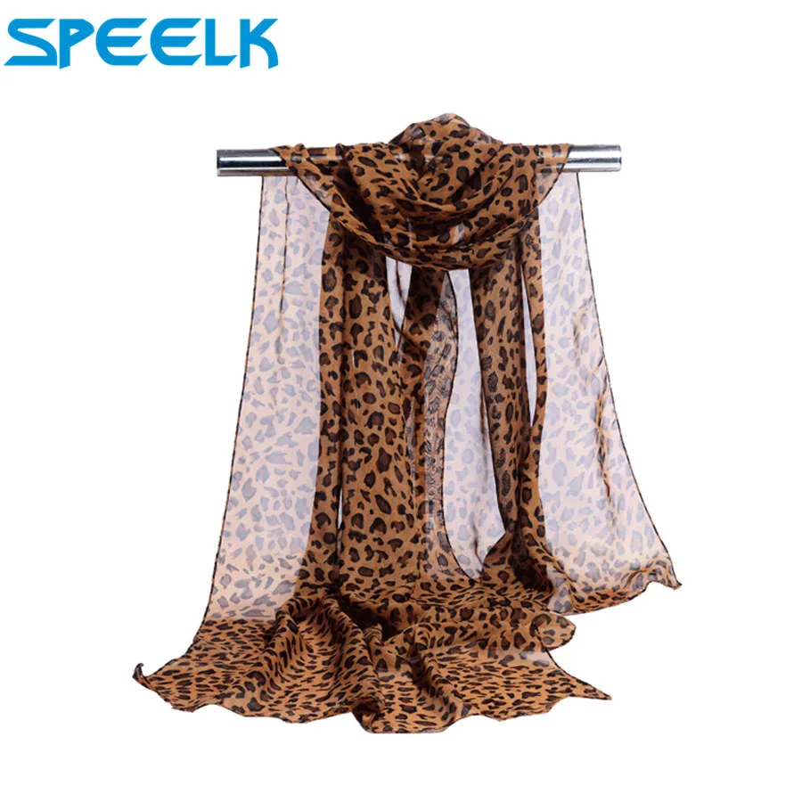 Top Trends: Western Style Leopard Scarf Women Chiffon Scarves Femme Thin Shawls And Wraps Flower Foulard Hijab Stoles Dropshipping Shoppable Styles