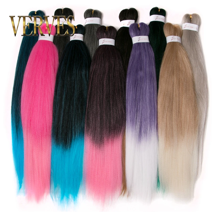 Top Trends: VERVES Synthetic Braiding Hair 26 Inch Jumbo Braids 100g / Piece Ombre Hair Extensions Pink Brown Grey Blue Colors Shoppable Styles