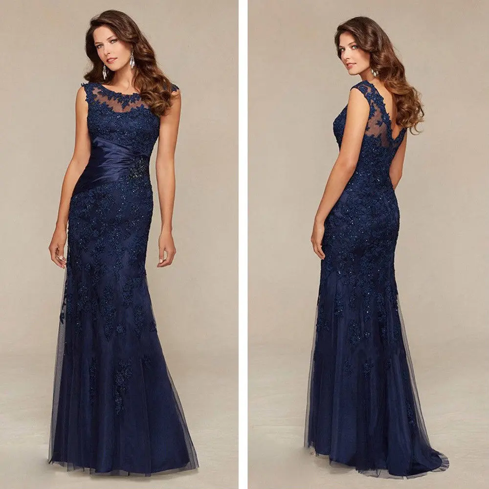 Top Trends: Royal Blue 2018 Mother Of The Bride Dresses Mermaid Beaded Lace Groom Long Evening Dresses Mother Dresses For Wedding Shoppable Styles