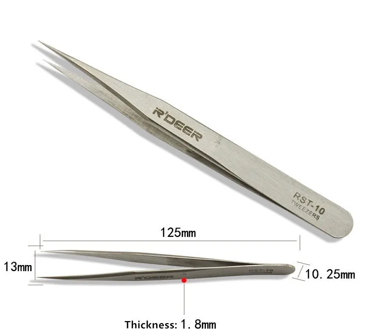 metallist täpsed pintsetid terava otsaga