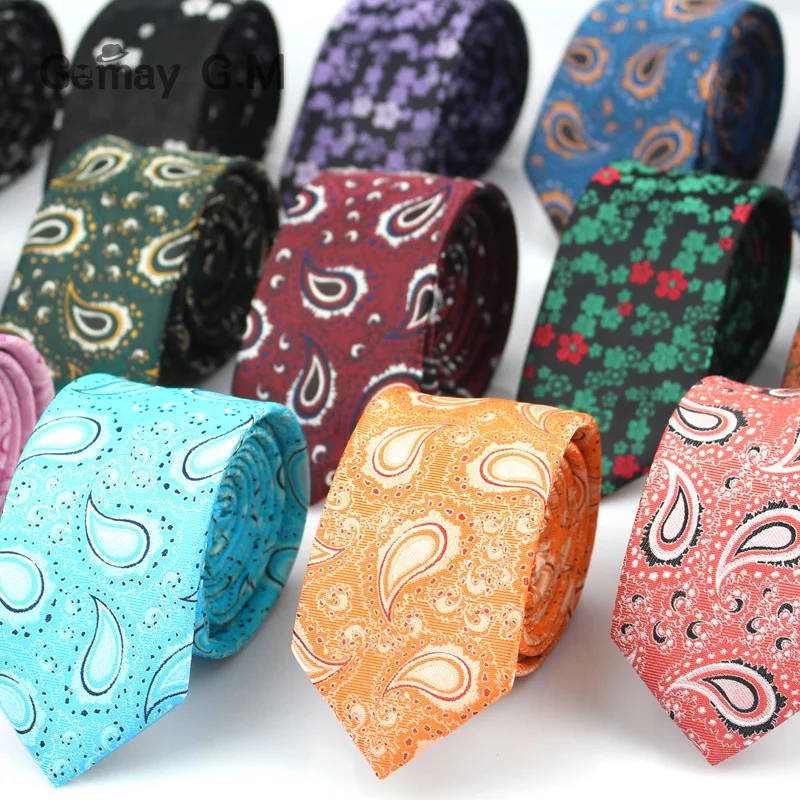 Top Trends: New Style Ties For Men Paisley Polyester Jacquard Woven Mens Necktie Formal Wedding Party Slim Neck Tie Gravata Narrow TIE Shoppable Styles