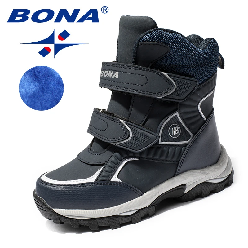 Top Trends: BONA New Classics Style Children Boots Hook & Loop Boys Snow Boots Leather Boys Ankle Boots Outdoor Fashion Sneakers Shoppable Styles