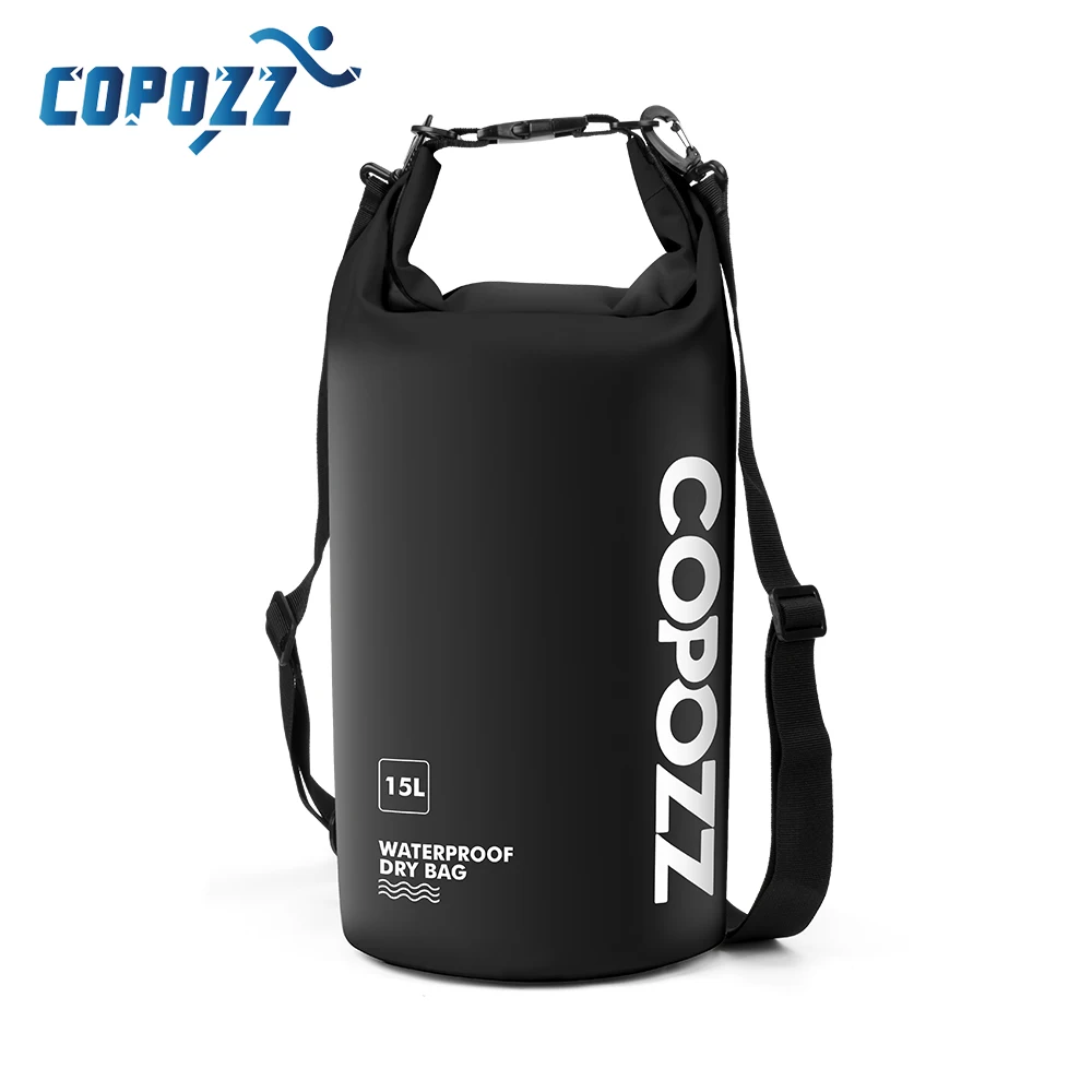 Top Trends: COPOZZ Waterproof Bag Dry Bag PVC 15L With Long Adjustable Strap For Men Women Storage Gym Swimming Bag Travel Backpack Sport Shoppable Styles