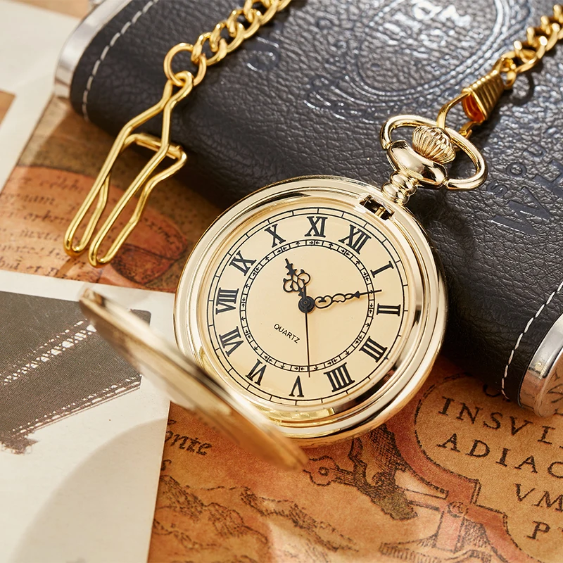 Top Trends: Antique Steampunk Vintage Roman Numerals Quartz Pocket Watch Multicolor Case Necklace Pendant Clock Chain Men&#039;s Women 2020 Shoppable Styles