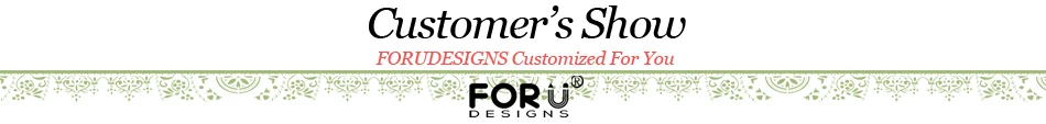 dekoratiivne muster ja tekst 'Customer's Show' ja 'FORUDESIGNS Customized For You'
