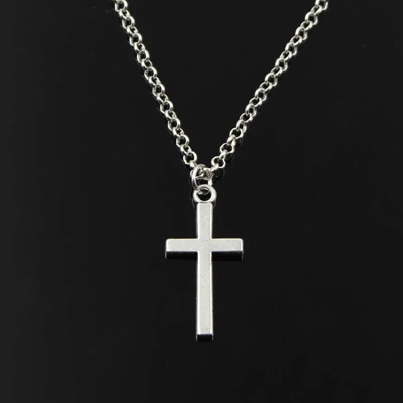 Top Trends: Simple Classic Fashion Double Sided Cross Antique Silver Color Pendant Girl Short Long Chain Necklaces Jewelry For Women Shoppable Styles