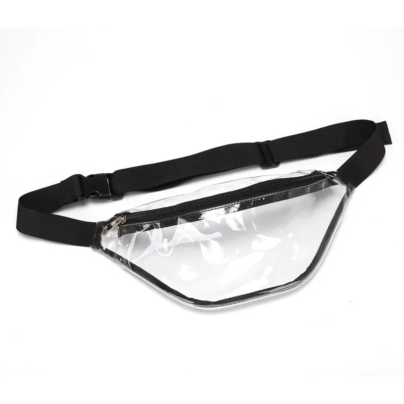 Top Trends: Waist Bags Transparent Holographic Women Pink Silver Fanny Pack Female Belt Bag Black PVC Waist Packs Laser Chest Phone Pouch Shoppable Styles