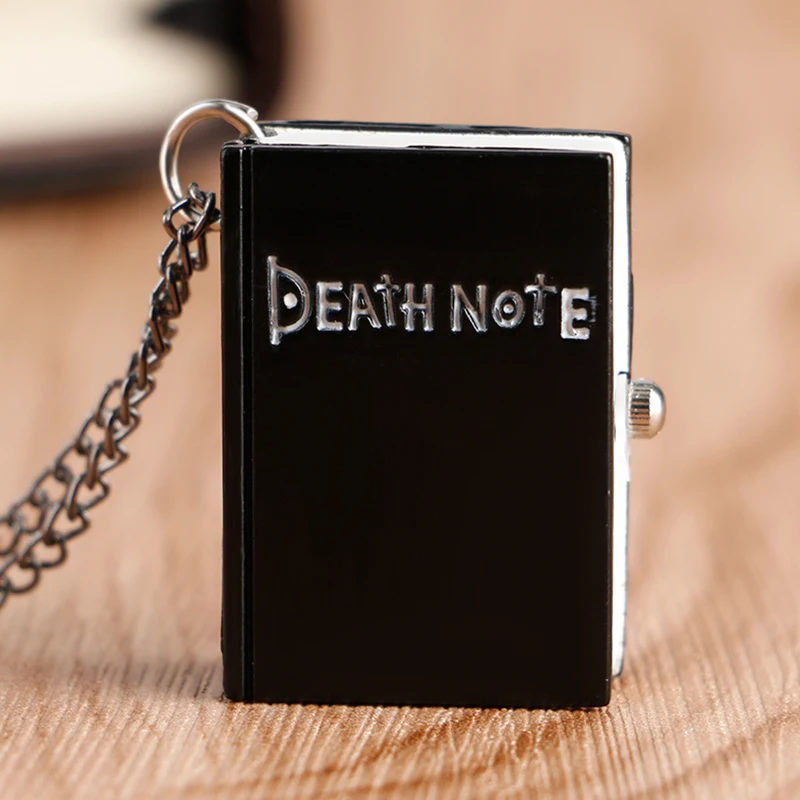 Top Trends: Hot Japanese Death Note Shape Black Suqare Quartz Fob Pocket Watch For Men Woman Children Drop Shipping Wholesale Shoppable Styles