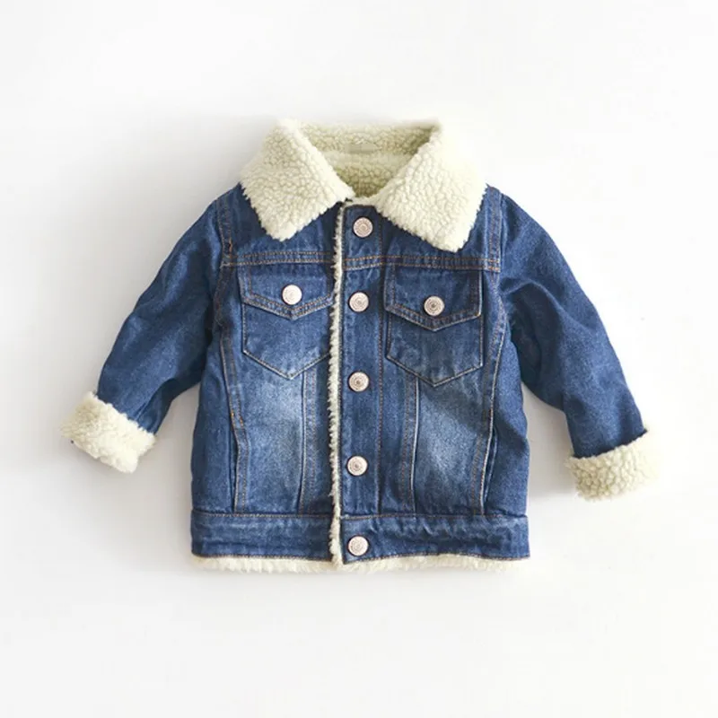 Top Trends: 2023 Jacket For Girls Boys Autumn Winter Plus Cashmere Thicken Jeans Coat Children Clothes Warm Fashion Baby Denim Jackets 2-6Y Shoppable Styles