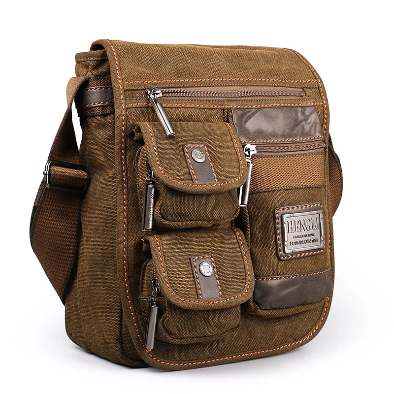 Top Trends: 2022 Ruil Vintage Retro Canvas Shoulder Bags New Multifunction Man Leisure Tooling Messenger Package School Handbag Shoppable Styles