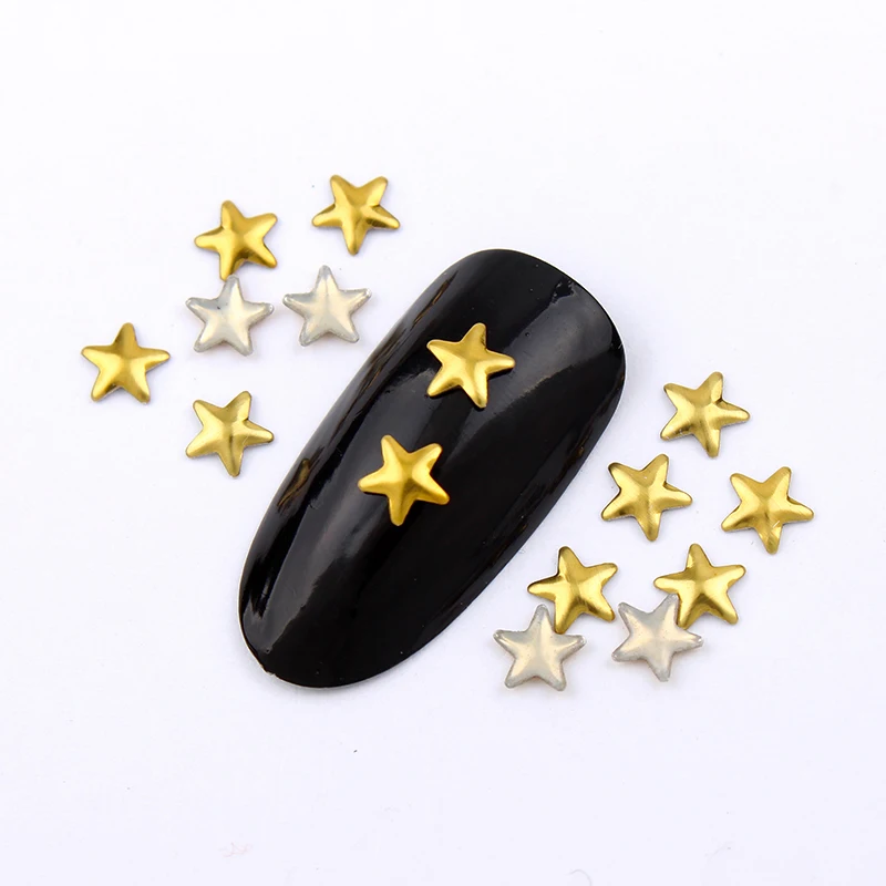 Top Trends: 3mm / 4mm / 5mm Gold / Silver Five-pointed Star Hot Fix Nail Art Rivet Punk Rock Style For DIY Nail Art Decoration Shoppable Styles