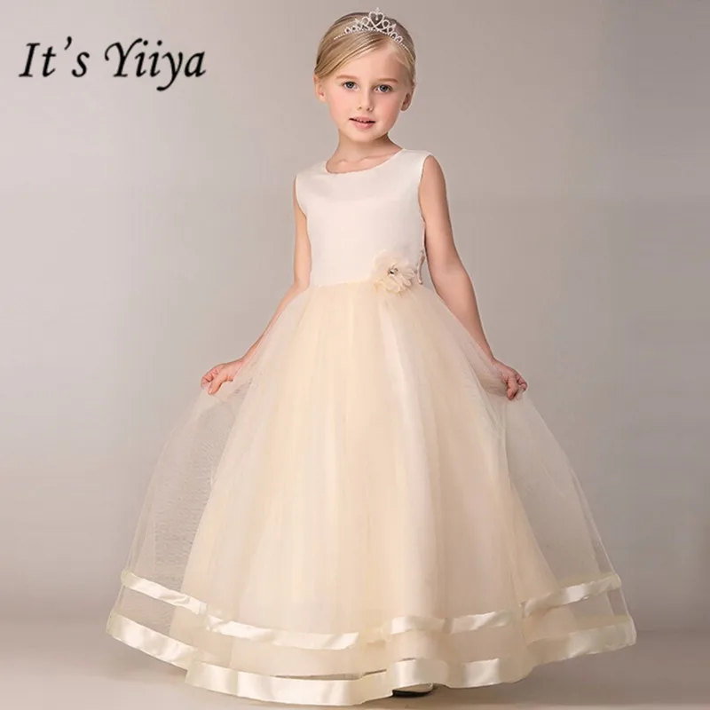 Top Trends: It's YiiYa Flower Girl Dresses 8 Colors Sleeveless O-Neck Floor Length Girls Pageant Dresses Vestidos De Noches Para Ninas B815 Shoppable Styles