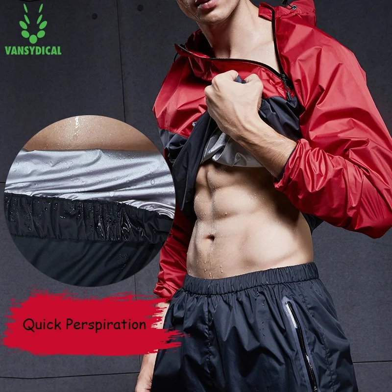 Top Trends: Vansydical Men Hot Sweat Sports Jackets Zipper Running Tops Windproof Outdoor Sport Hoodies Quick Perspiration Gym Sauna Clothes Shoppable Styles