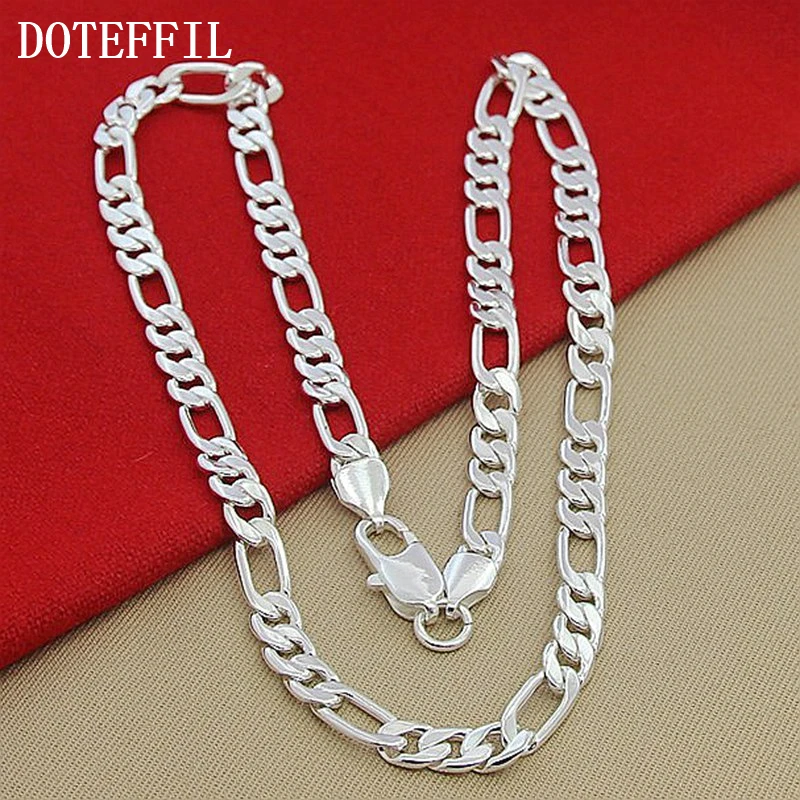 Top Trends: DOTEFFIL 925 Sterling Silver 8mm Chain Sideways Necklace Man Woman Senior Luxury Jewelry Statement Necklace Shoppable Styles - Image 3