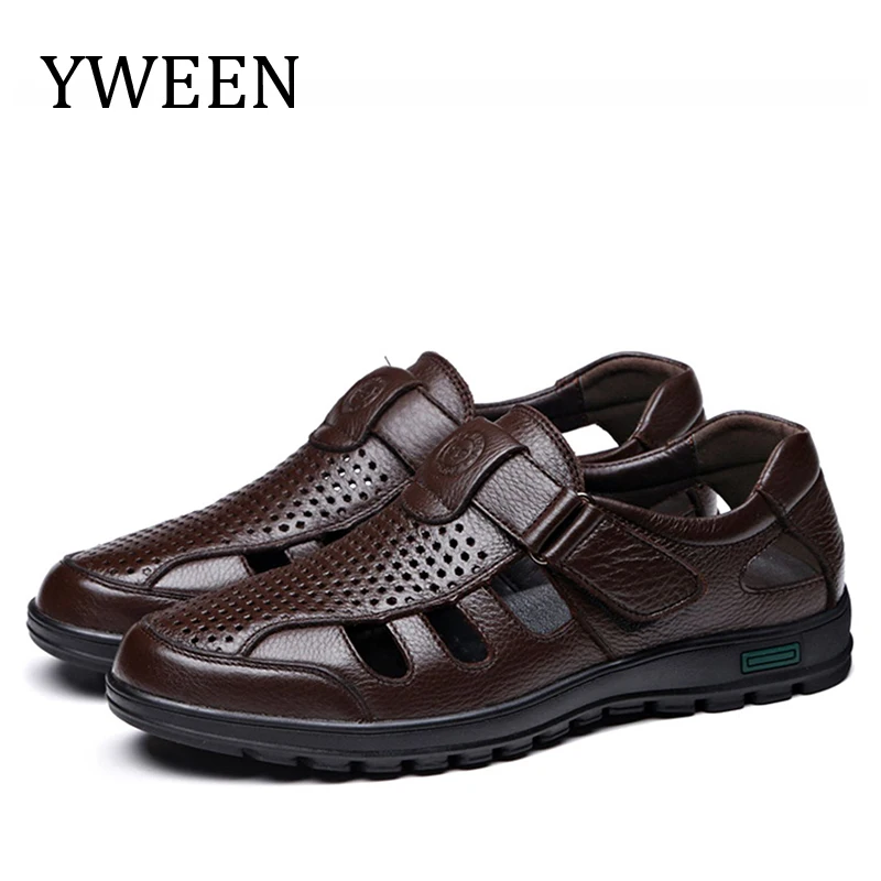 Top Trends: YWEEN Big Size Men Sandals Fashionable Leather Sandals Men Outdoor Casual Shoes Breathable Fisherman Shoes Men Beach Shoes Shoppable Styles