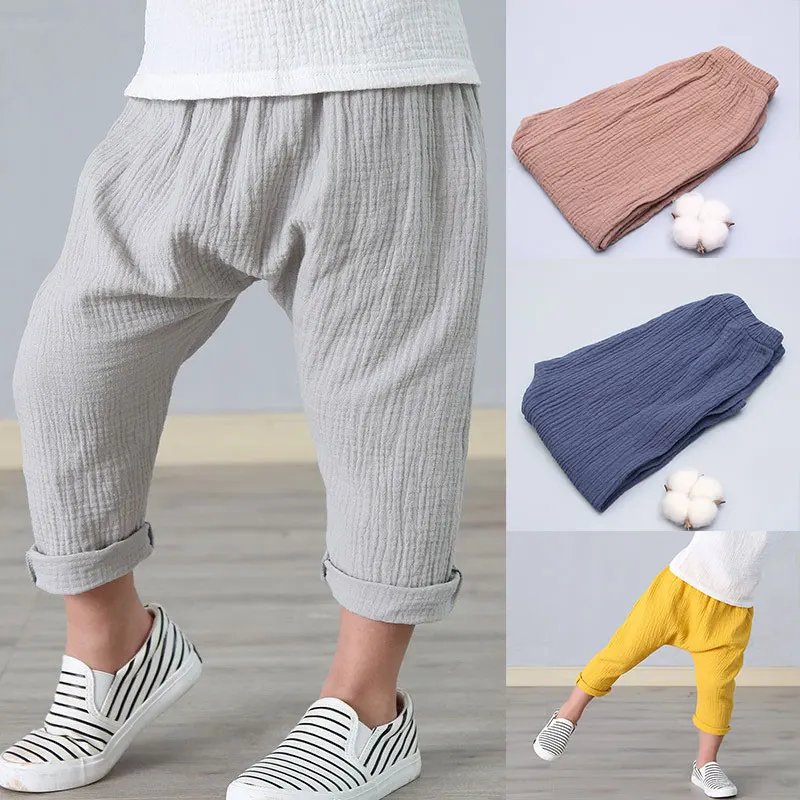 Top Trends: Boys Linen Pants Summer 1-6year Baby Girl Pant Solid Color Linen Children Pants Cotton Linen Pants For Boys Harem Pants For Kids Shoppable Styles