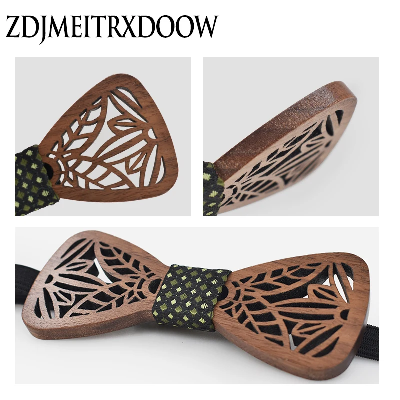 Top Trends: New Design Cute Kids Boys Wood Bow Tie Children Butterfly Type Floral Bow Ties Girl Boys Wooden Bow Ties Corbatas Para Hombre Shoppable Styles - Image 5