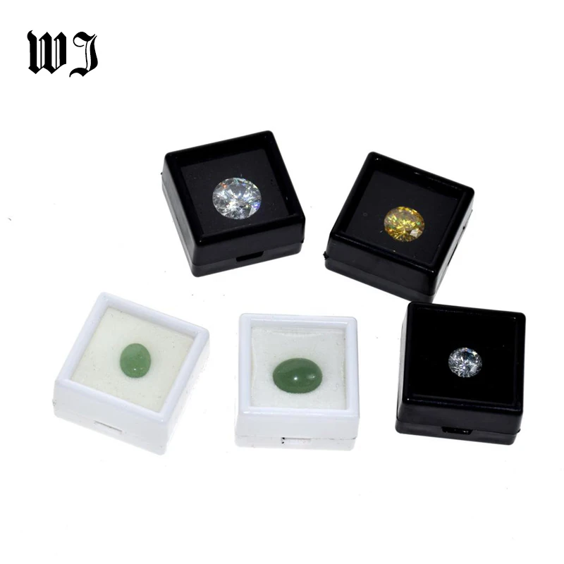 Top Trends: Wholesale Gemstones Collection Box Loose Diamond Jewelry Display Case Holder Gem Show Storage Container Box Plastic White Black Shoppable Styles