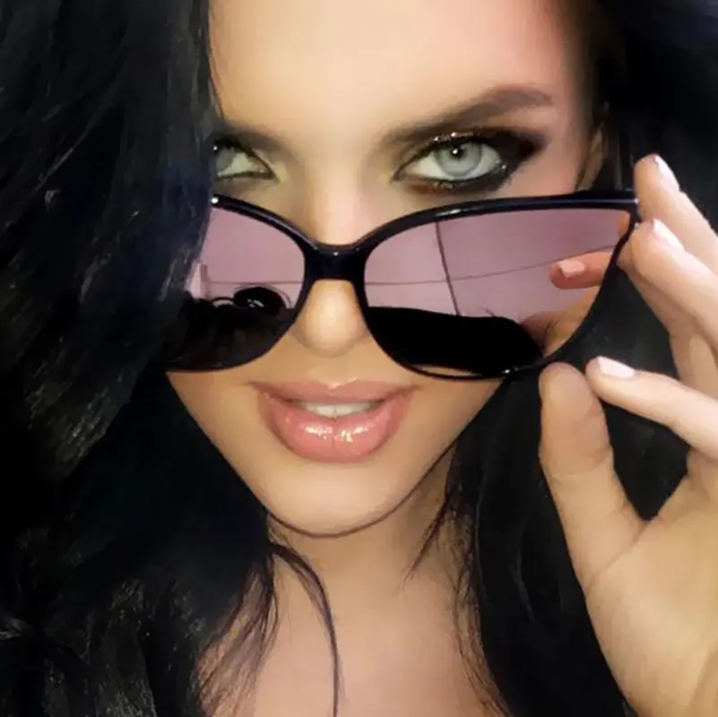 Top Trends: 2023 Fashion Color Luxury Flat Top Cat Eye Elegant Sunglasses Woman Oculos De Sol Men Twin Beam Oversized Sun Glasses UV400 Shoppable Styles