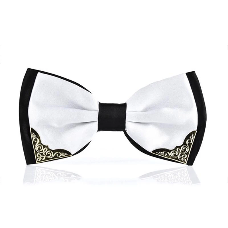 Top Trends: Men's Business Bow Tie Metal Head Solid Noble Classic Polyester Butterfly Bowtie Cravat Bowties Male Neckwear Wedding Neckties Shoppable Styles - Image 2