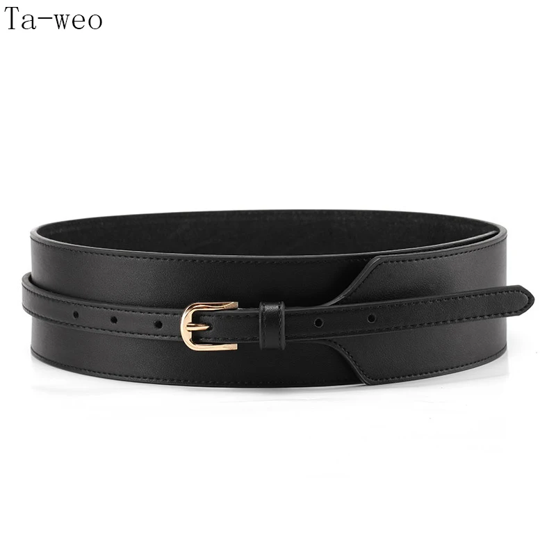 Top Trends: Women Dress Belt, Fashion Coat Leather Belt For Women, Pin Buckle Cowhide Leather Women Belts, Mid-waisted Wide Belt Shoppable Styles - Image 2