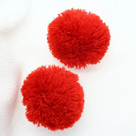 Top Trends: Set Of 40pcs Loose Thin Yarn Pom Pom Red Yarn Pom Pom 4cm-6cm Or You Specify Color And Size Shoppable Styles