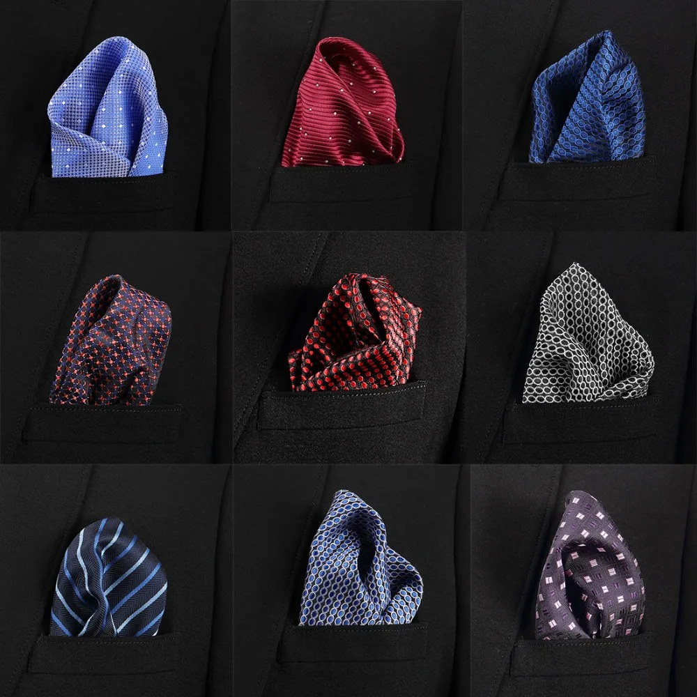 Top Trends: Vangise Mens Pocket Squares Dot Pattern Blue Handkerchief Fashion Hanky For Men Business Suit Accessories 22cm*22cm Shoppable Styles