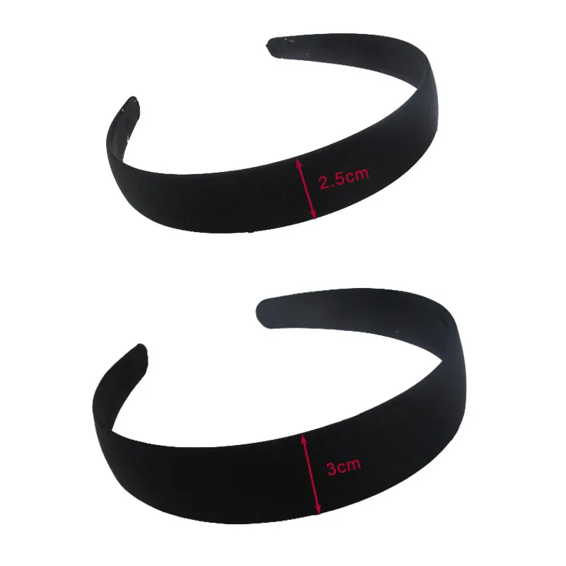 Top Trends: Black Simple Wide Headband 1.5 2 2.5 3 4cm Girl Women DIY Jewelry Bezel Material Cloth Hair Bands Semi-finished Hair Accessories Shoppable Styles - Image 3