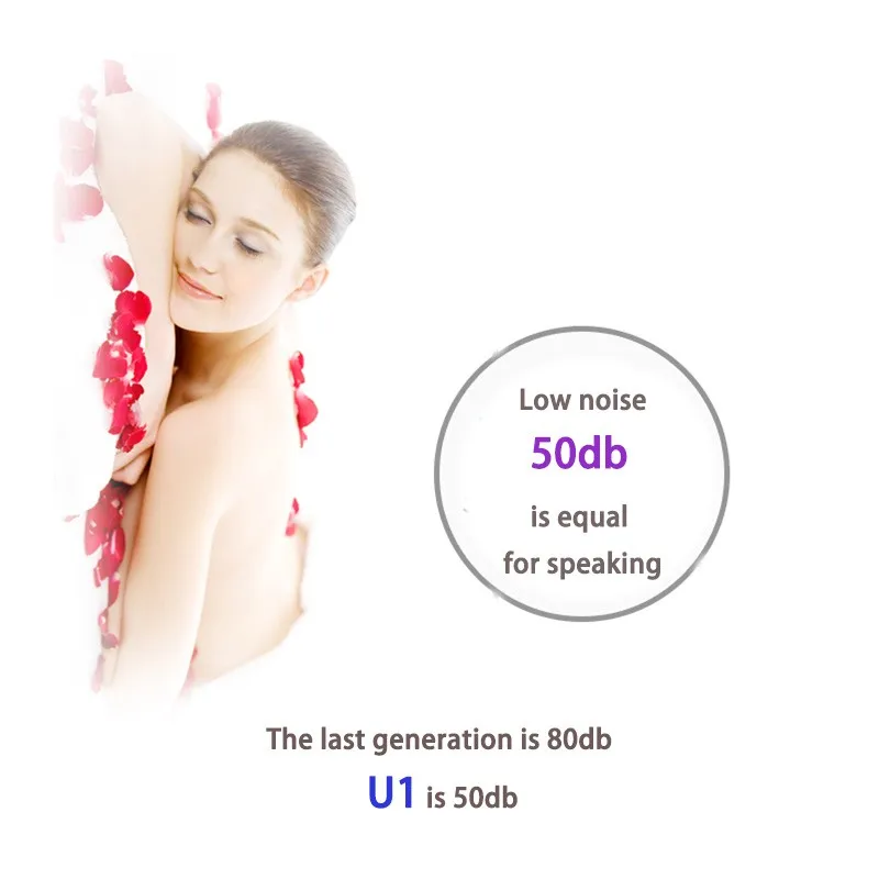 naine roosade kroonlehtede taustal, tekst madal müratase 50db