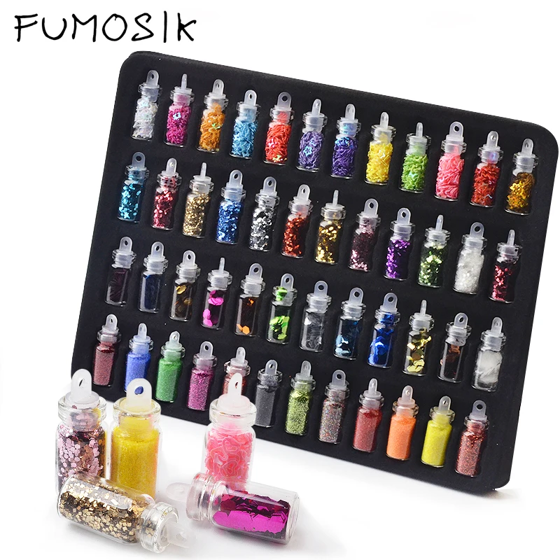 Top Trends: 48 Bottles / Set Nail Art Sequins Glitter Powder Manicure Decoral Tips Polish Nail Stickers Mixed Design Case Set Shoppable Styles