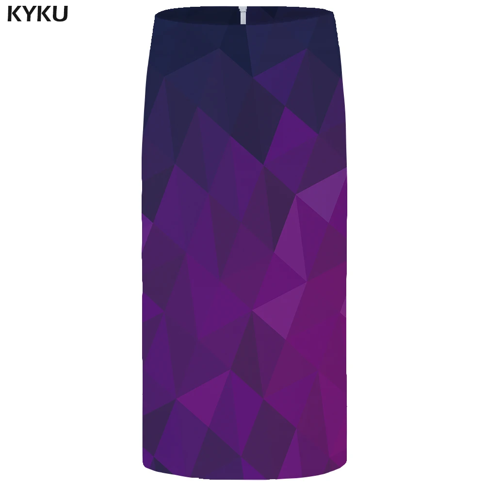 Top Trends: KYKU Brand Graphic Skirts Women Blue Plus Size Vintage Casual Harajuku 3d Print Pencil Sexy Ladies Skirts Womens Funny Shoppable Styles