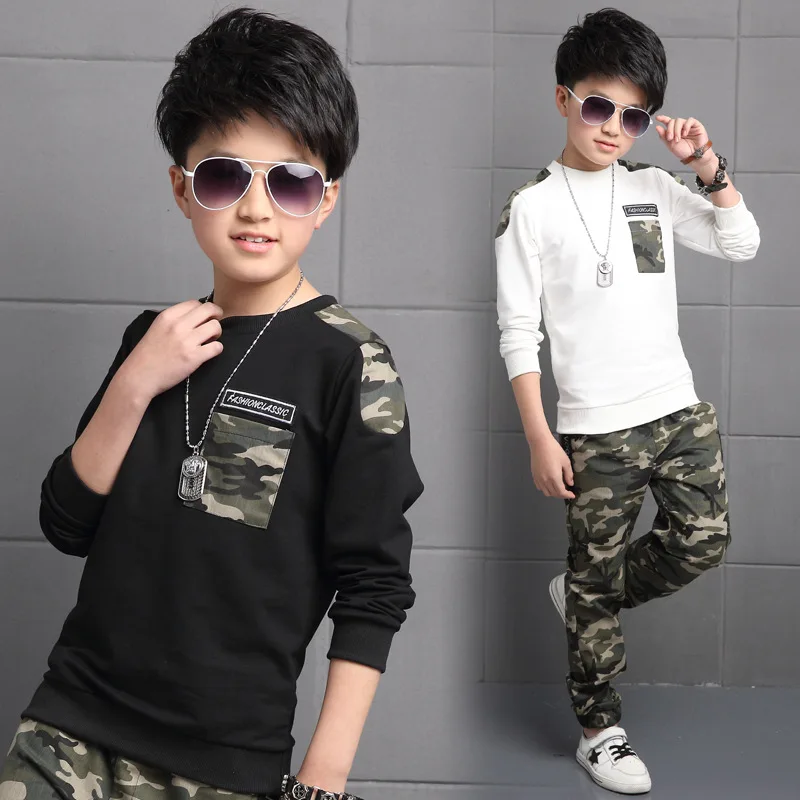 Top Trends: Children Clothing Sets For Boys Camouflage Sports Suits Spring Kids Tracksuits 2021 Teenage Boys Sportswear 4 6 8 9 10 12 Years Shoppable Styles