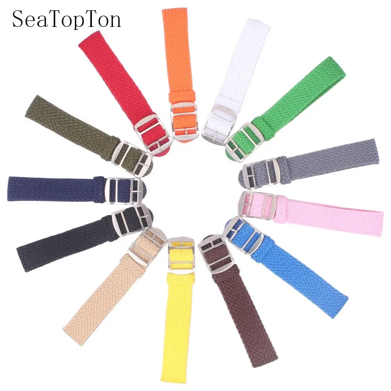 Top Trends: 14mm 16mm 18mm 20mm 22mm Solid Color Perlon Woven Nylon Watchbands Bracelet Fabric Woven Watch Strap Band Buckle Belt Black Blue Shoppable Styles